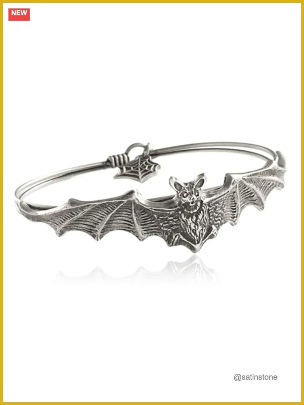Gothic Bat Wing Bangle Bracelet Adjustable Punk Style Jewelry
